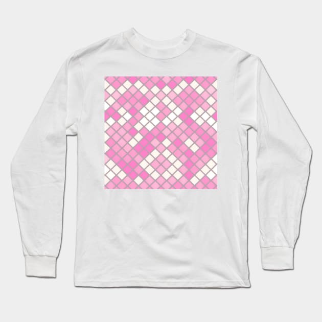 LILAC DIAMOND DESIGN, PASTEL COLOR, DIAMOND PATTERN Long Sleeve T-Shirt by ZARBIT